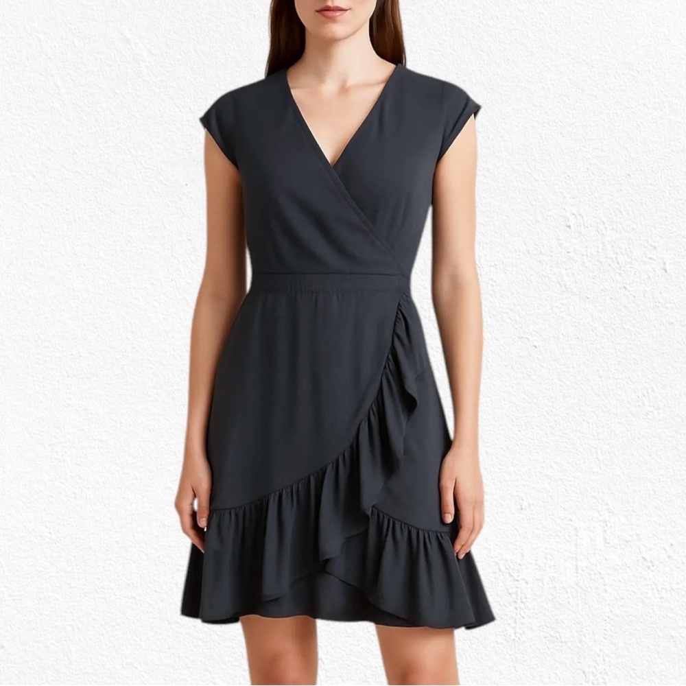 J. Crew Charcoal Ruffle Mini Dress